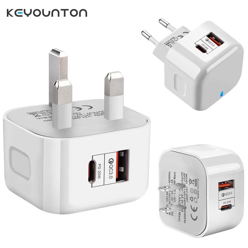 Caricabatterie USB C 20W PD Fast Charge QC3.0 QC4.0 per Macbook Pro iPhone12 Samsung S20 Huawei P40 P30 Pro Xiaomi 10 9 Mi iPad Adapter