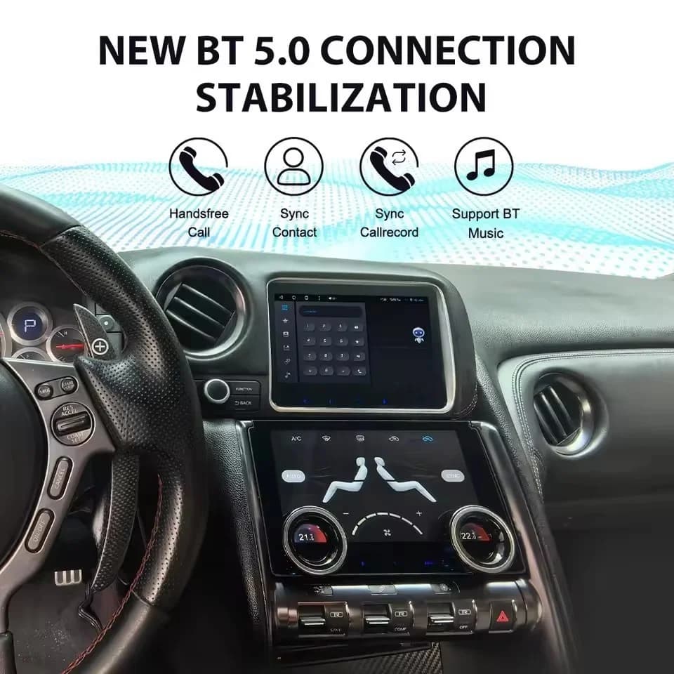 Autoradio Android 14 con Touchscreen per Nissan GT-R GTR 2011-2017, Navigatore Stereo, Carplay, Lettore Multimediale Intelligente per Auto