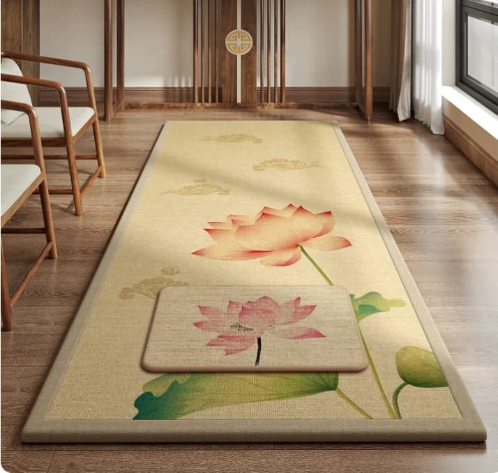 Natural Rattan & Linen Weave Meditation Mat Extra Thick Super Smooth Large Anti-slip Floor Cushion Pad Yoga Prayer Mat