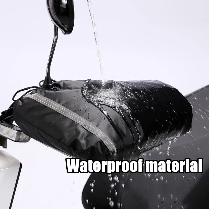 Winter Motorcycle Handlebar Gloves Warm Windproof Waterproof Hand Muffs with Reflective Strip for E-Bike Equipment Mitts