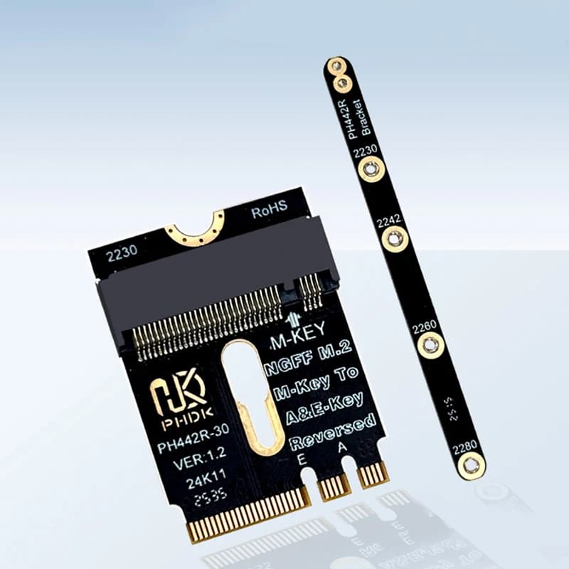M.2 Wifi Interface A+E Key to PCIE4.0 NVME M Key Riser Card with Rail Bracket for 2230-2280 M2 NVME SSD for M2 NVME to SATA Card
