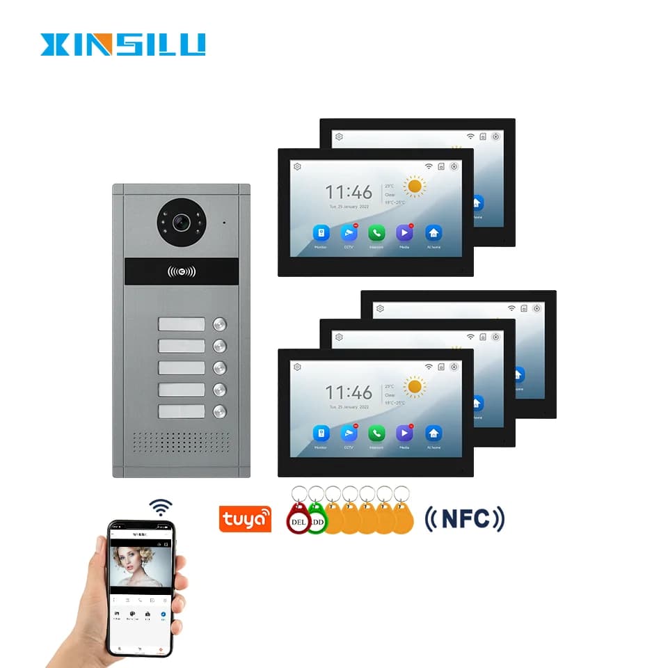 Videocitofono Videocitofono WiFi 1080P con rilevamento del movimento per visione notturna impermeabile in lega di alluminio per appartamento