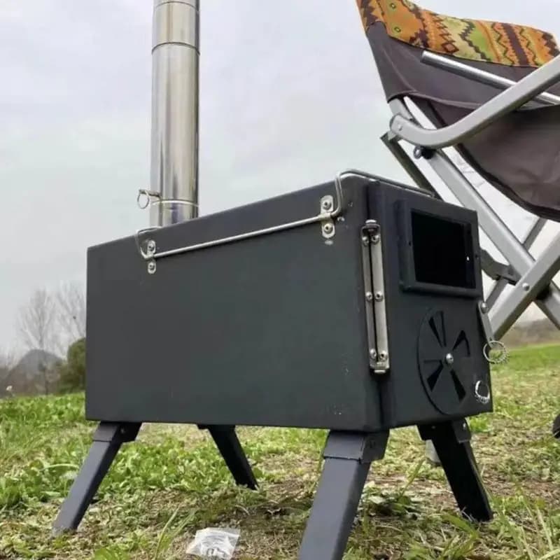 Foldable firewood stove for camping tent wood stove portable wood burning stove with carbon steel Picnic BBQ stove Grill camping supplies