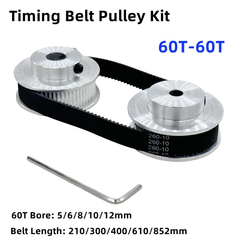 60T 60 GT2 Denti GT2 Pulley Dentized Strap Kit Speed Report 1:1 Opening 5-12mm Width 6/10mm 2GT Pulley Reducer 60 Denti 3D Printer Parts