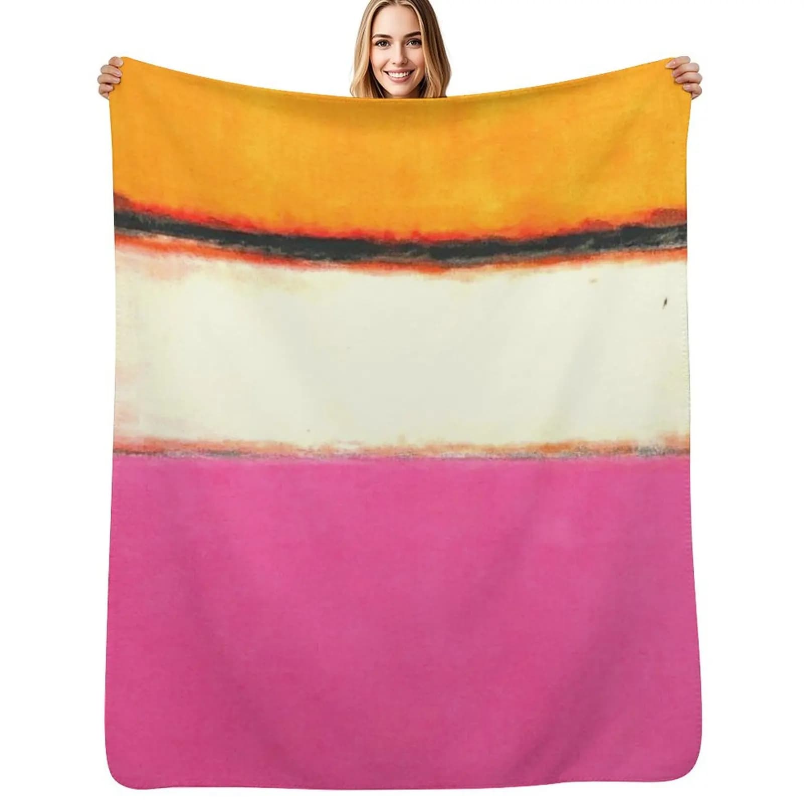 Rothko Pink-Yellow Painting Throw Blanket Moving Hairy For Decorative Sofa Weighted bed plaid Sleeping Bag Blankets