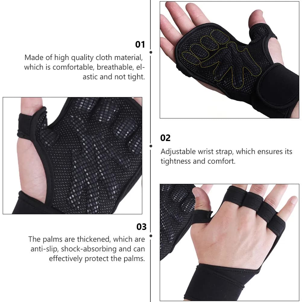 1Pair Protective Cycling Gloves Half Finger Design Breathable Comfortable for Riding Weightlifting Fitness Gloves