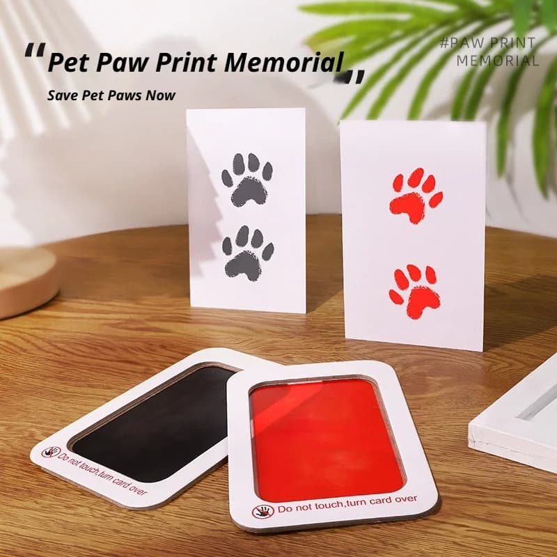Kit per Impronte di Zampe di Cani e Gatti, Cuscinetto d'Inchiostro Senza Lavaggio, Senza Sfondi e Non Tossico, Senza Contatto Diretto con l'Inchiostro, Igenico ed Ecologico, Ricordo per Animali Domestici