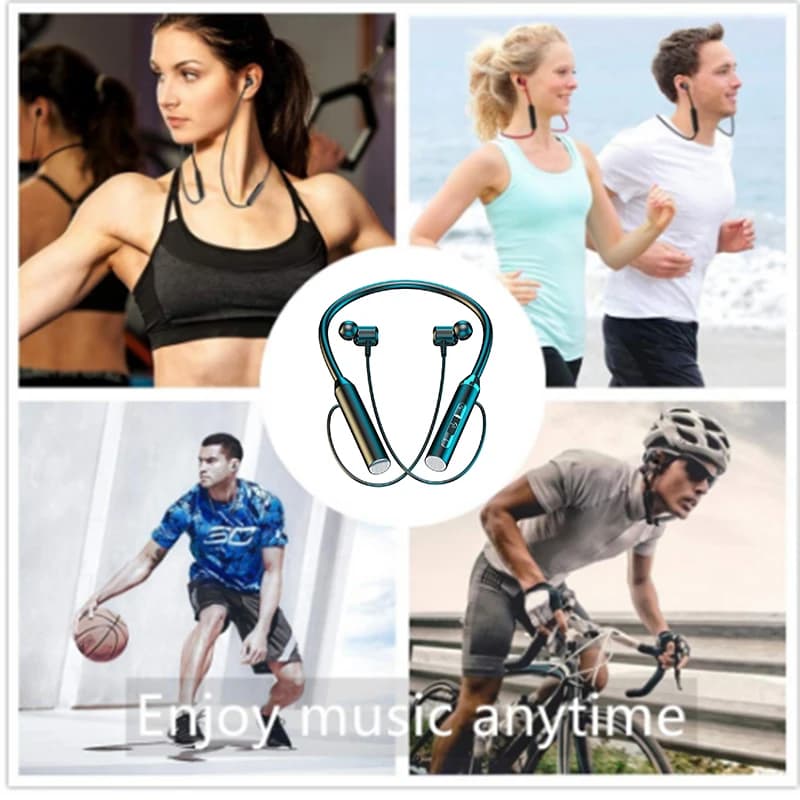 sony Wireless Bluetooth Earphones Neckband Headphones Gaming Stereo Sports Headset Waterproof Magnetic Earbud with LED Display