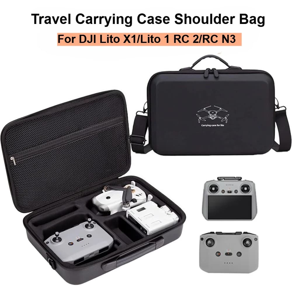 Custodia da viaggio per DJI Lito X1/Lito 1, borsa a mano in pelle PU, protezione impermeabile, scatola portaoggetti per controller RC 2/RC N3