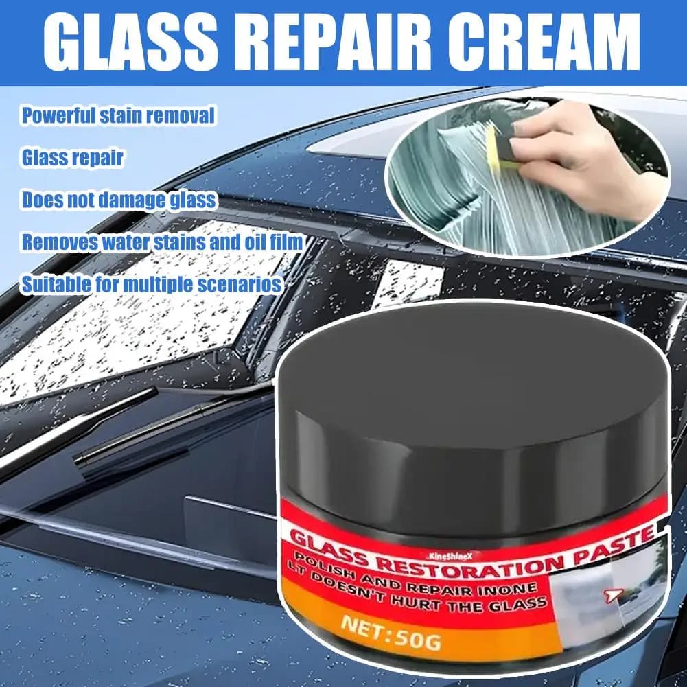Kit di rivestimento per la lucidatura del vetro dell'auto, per la rimozione della pellicola oleosa dal parabrezza, pasta riparatrice efficace per specchietti retrovisori auto e porte doccia
