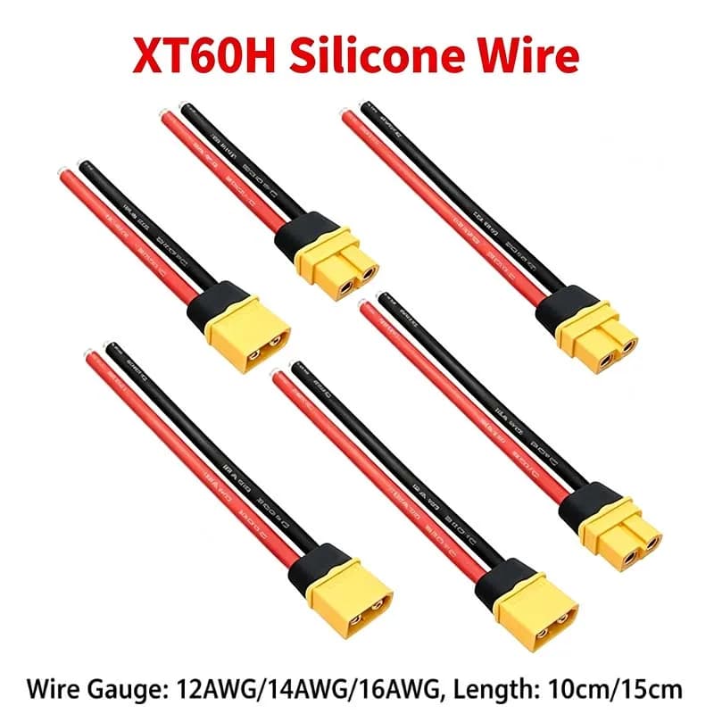 1 Pz/5 Pz Amass XT60H Male Female Plug Connector With 12/14/16 AWG Silicone Thread for RC Lipo Battery FPV Drone