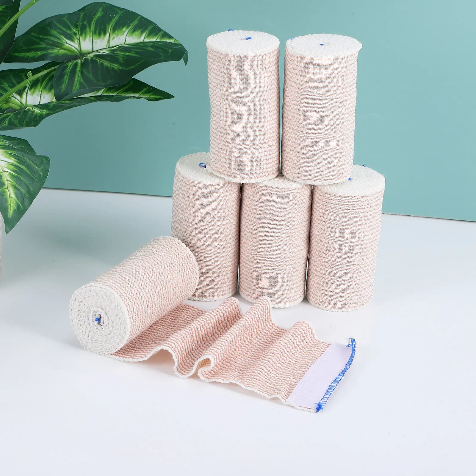 6 Rolls Elastic Bandage Wrap Self Sticking Athletic Tape for Sports Injury Recovery Ankle Knee Wrist Support Breathable