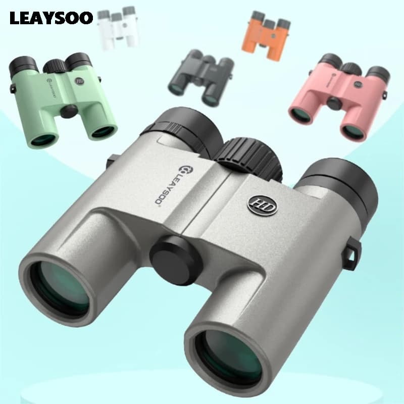 Binocolo Professionale LEAYSOO 10X26 HD Potente Telescopio Pieghevole a Lungo Raggio per Caccia, Sport e Campeggio all'Aperto con Prisma K7