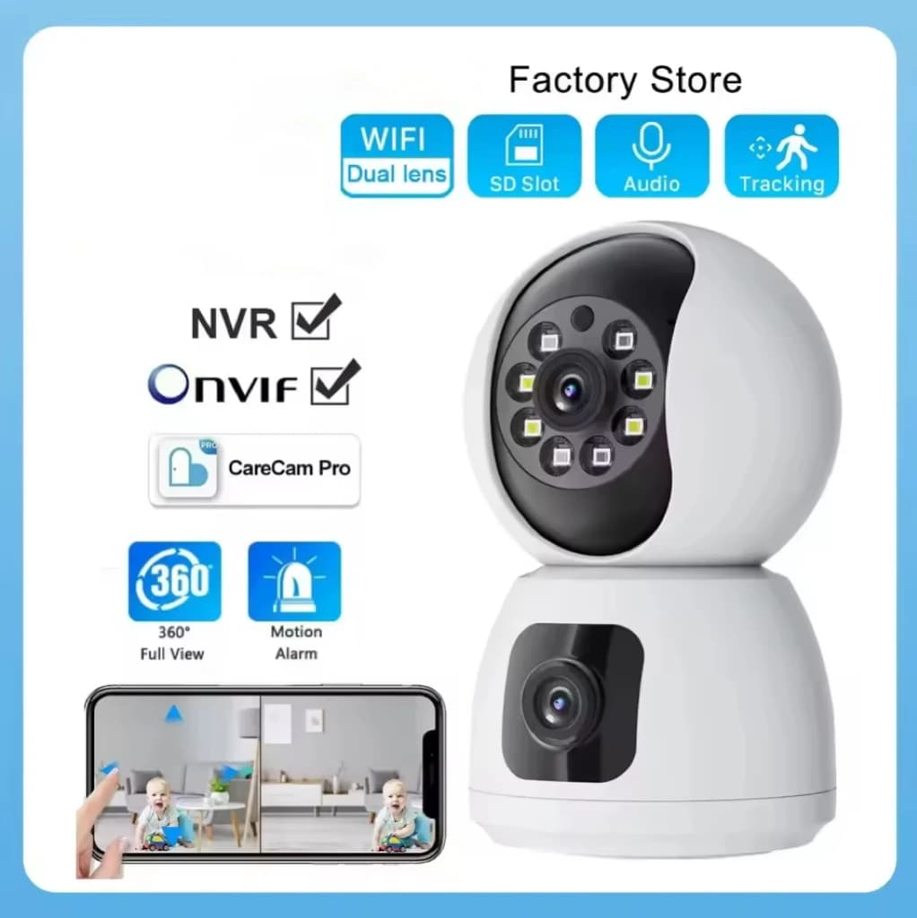Telecamera WiFi da 5 MP Doppio schermo Telecamere di sicurezza per la casa intelligente Baby Monitor Audio bidirezionale Visione notturna a colori Zoom 4X Sorveglianza CCTV