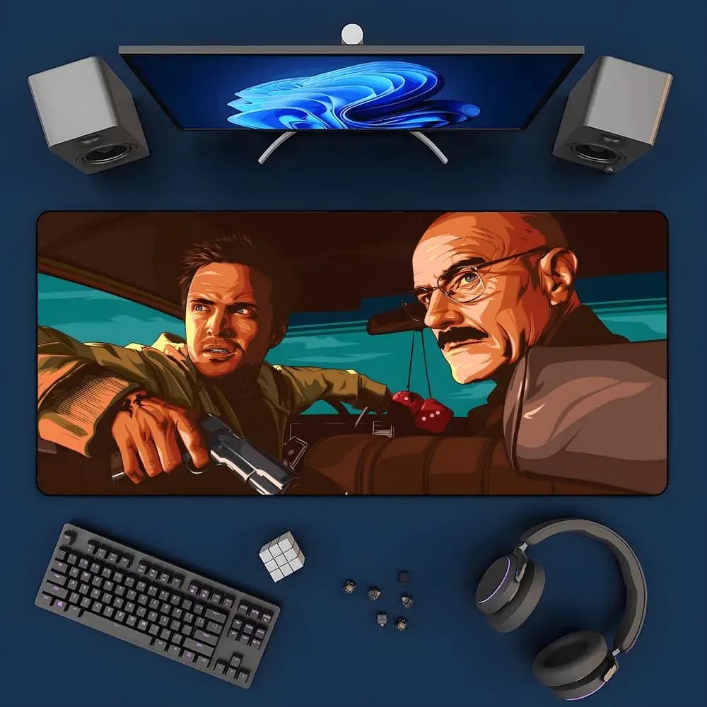 Tappetino per mouse anime B-breaking Bad, tappetino per mouse grande da gioco con bordi rinforzati, tappetino spesso per tastiera e scrivania del computer