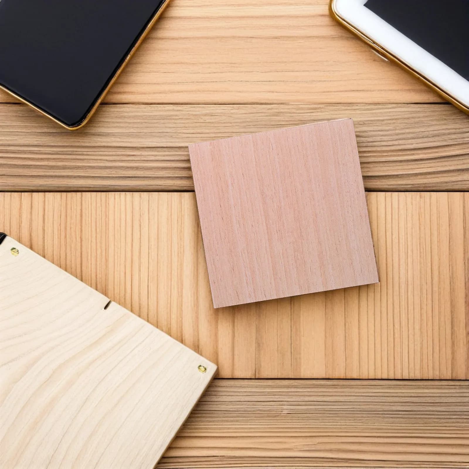 100 fogli di foglietti adesivi con texture in legno, blocchi per appunti autoadesivi, blocchi rimovibili senza residui, organizer da scrivania per ufficio