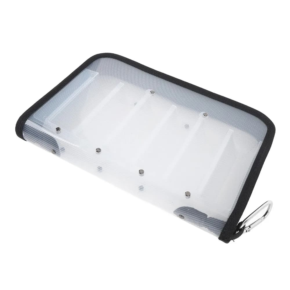 Double-Sided Fishing Lures Bag Transparent with 12 Grids Bait Storage Bag Lightweight PC Nylon Fishing Tackle Box