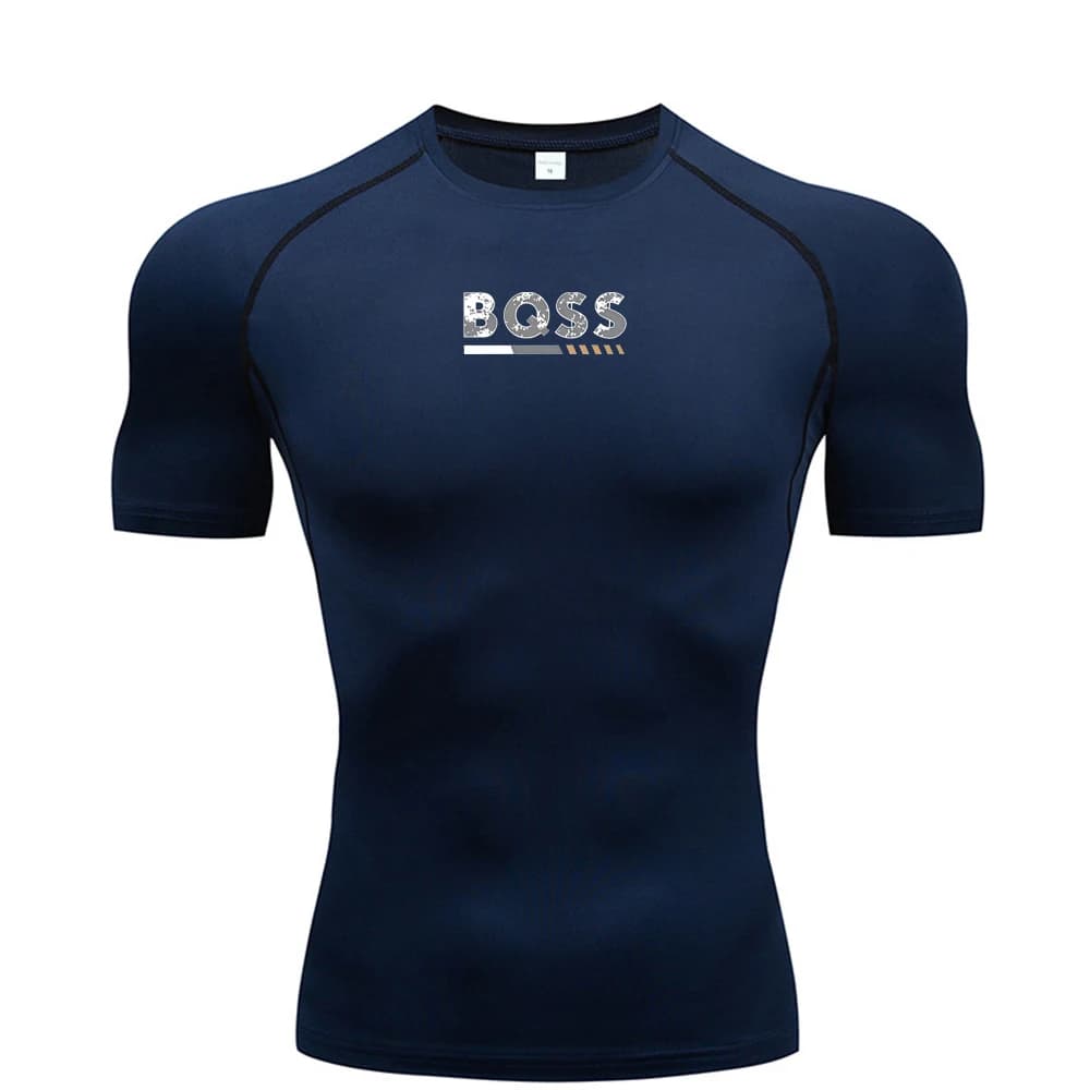 SS-New Men's Running Compression T-Shirt Short Sleeve Gym Workout Shirts Fitness Shirts Men's Jogging Sportswear Sweatshirts