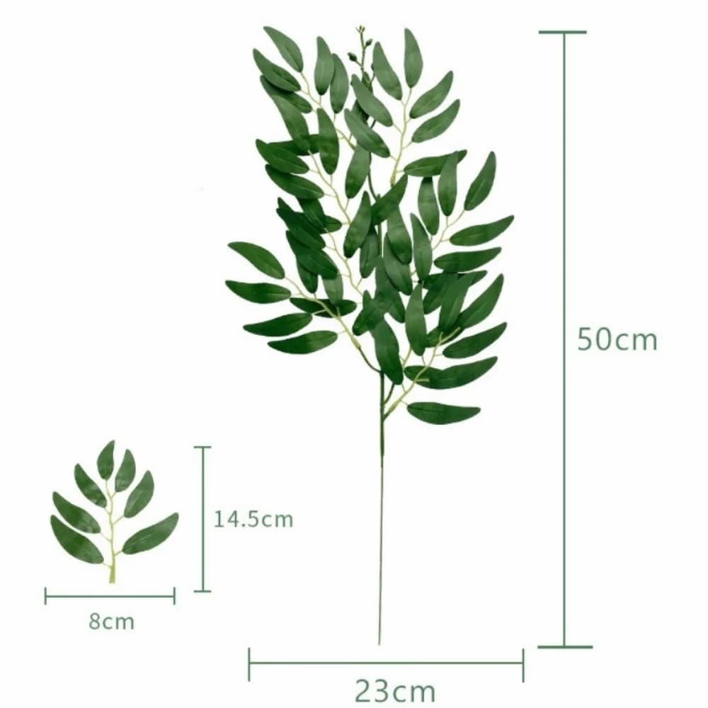 Foglie di Salice Artificiali Decorative, Foglie di Eucalipto Finte, Ramo d'Albero Finto