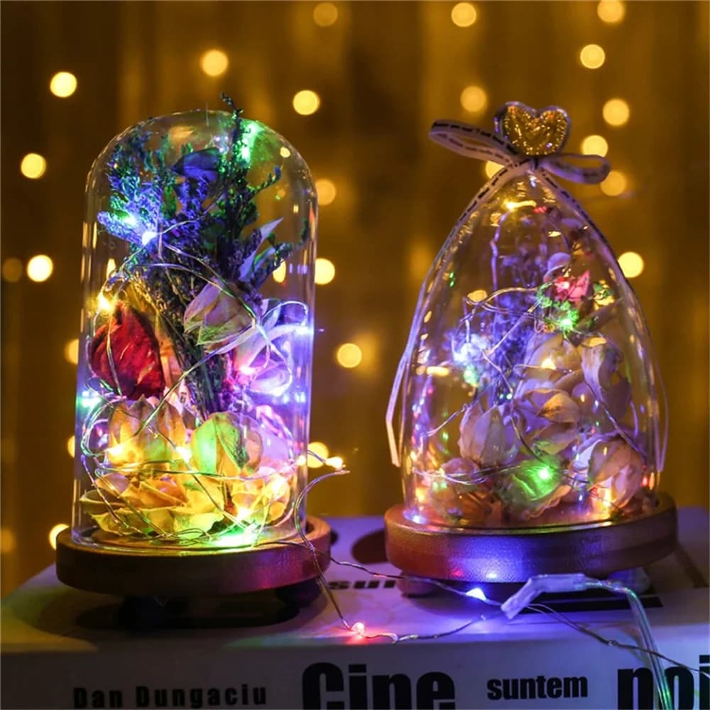 AA USB Natale Filo di rame LED String Light Decorazione di nozze 5m 10m Interno Fata Festa Ghirlanda Luci Luces per la casa
