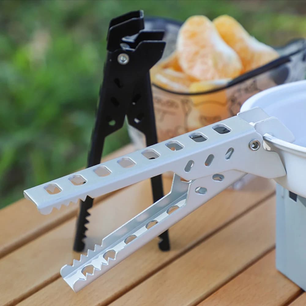 1pc outdoor camping anti-coating pan pan bowl pinza excursionssmo kitchen picnic barbecue pot anti-warm handle support clip clamp