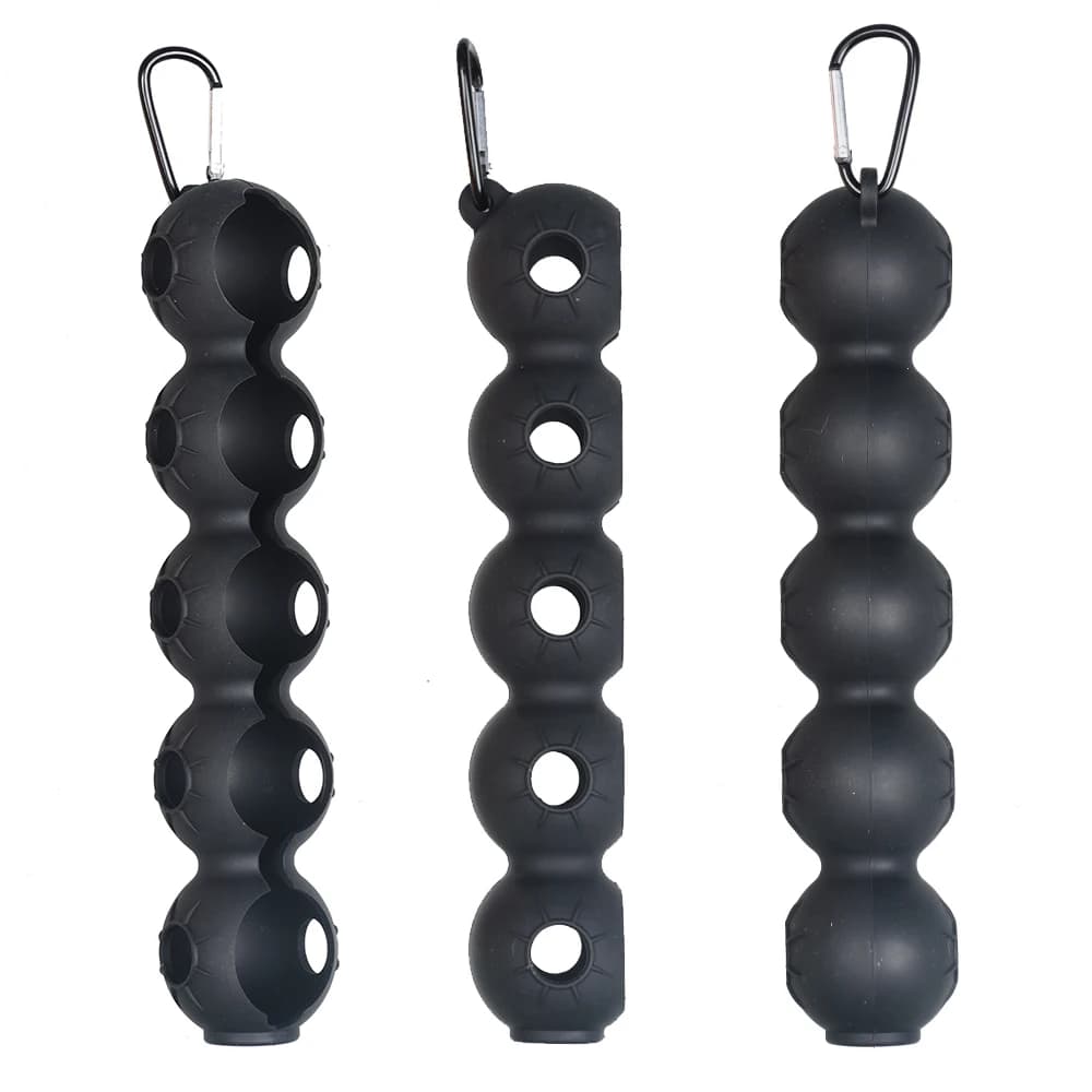 Porta Palline da Golf in Silicone Portatile, Confezione da 5 con Clip, Multicolore, Accessori per Sport all'Aperto