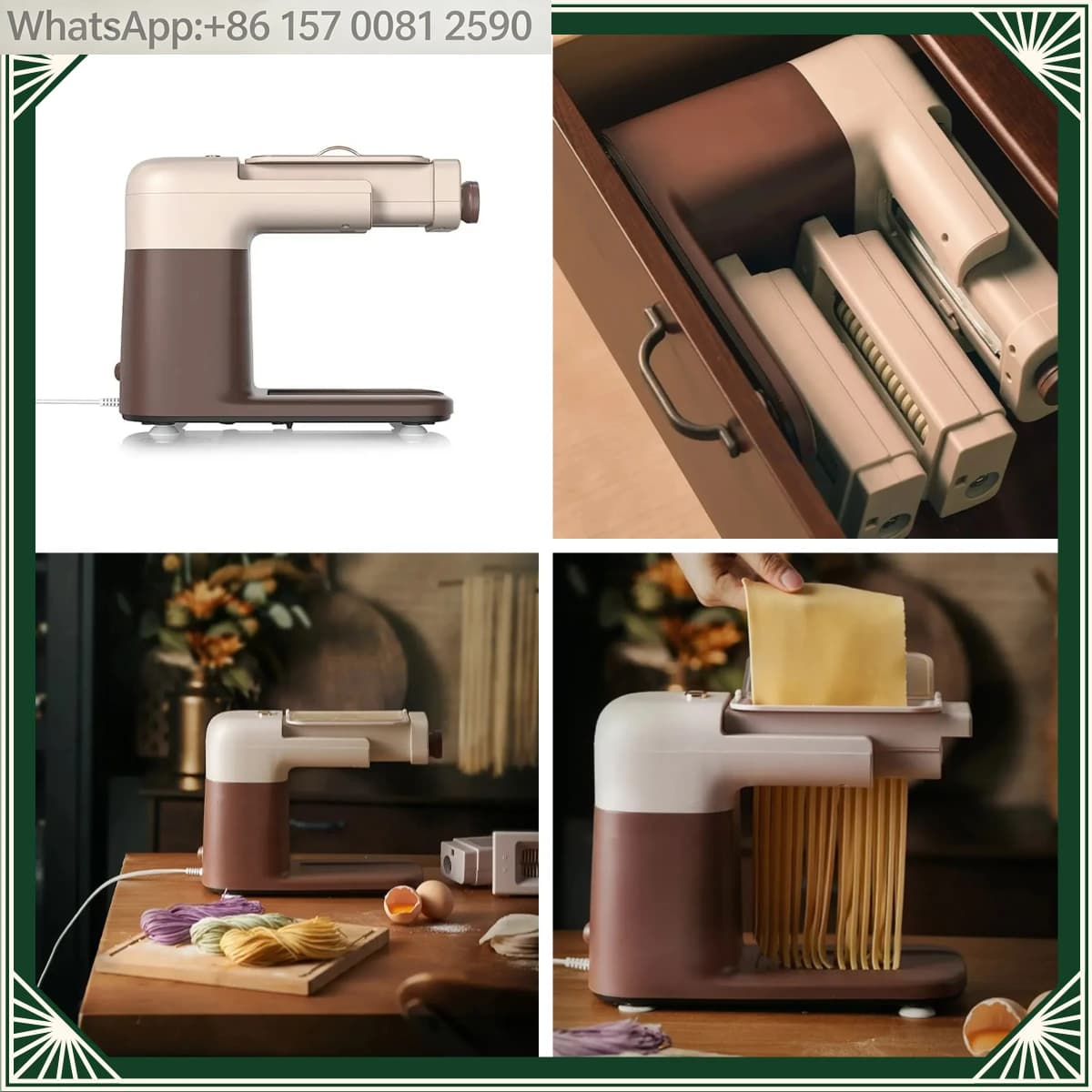 Macchina Elettrica Domestica per Pasta e Sfoglie di Ravioli, Pressa Automatica per Impasto e Pasta per Uso Domestico