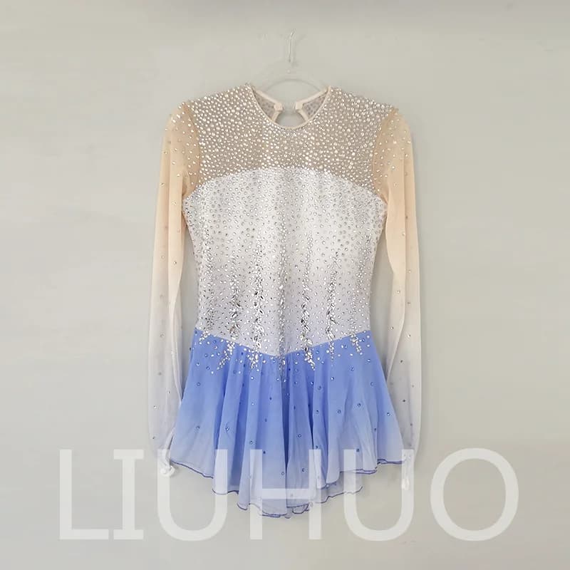 LIUHUO Pattinaggio di Figura sul Ghiaccio Vestito Ragazze Donne Adolescenti Elastico Spandex Concorso All'ingrosso BD1117