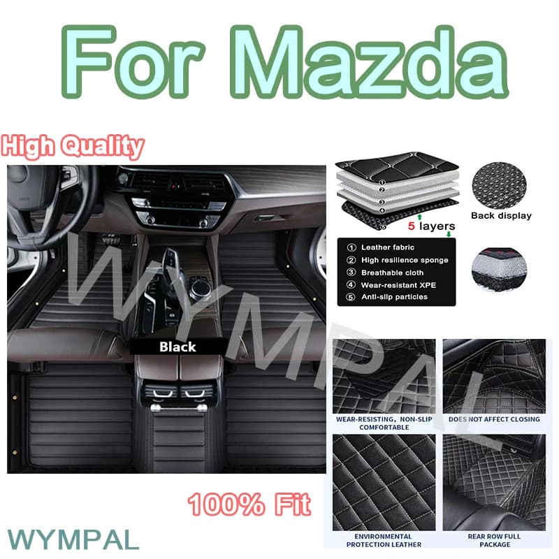 Tappetini auto personalizzati di lusso per Mazda 3 Axela Cx-5 BT-50 Mazda 5 CX-5 CX-9 CX-8 CX-7 Mazda 2 Mazda 6 accessori cuscinetti interni
