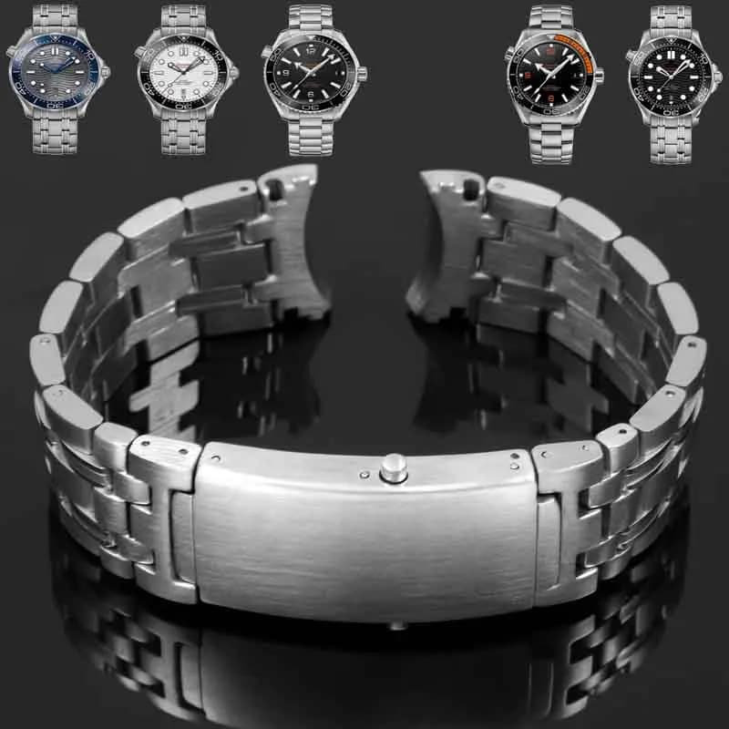 Watchbands Bracelet For Omega Planet Ocean 007 Seamaster 600 Metal Strap Watch Men Stainless Steel Watch Band Chain 20mm