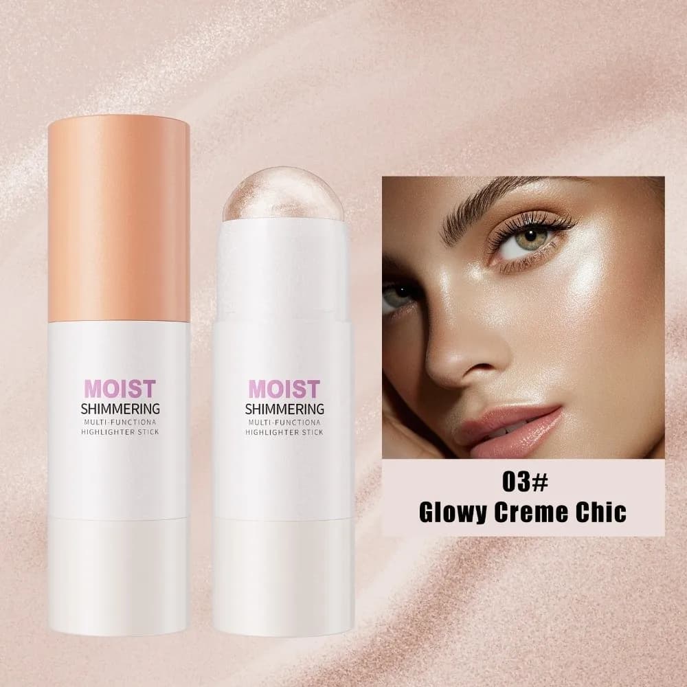 5 Colors Face Highlighter Stick Medium Coverage Long Lasting Face Contour Makeup Shimmer Water-Gloss Finish Blush Stick