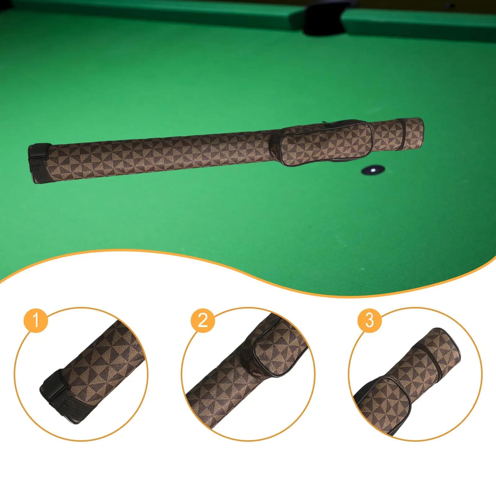 Custodia per Stecca da Biliardo Leggera in PVC con Tasca Esterna per Stecca da Pool 1/2, Ideale per Allenamento e Viaggi