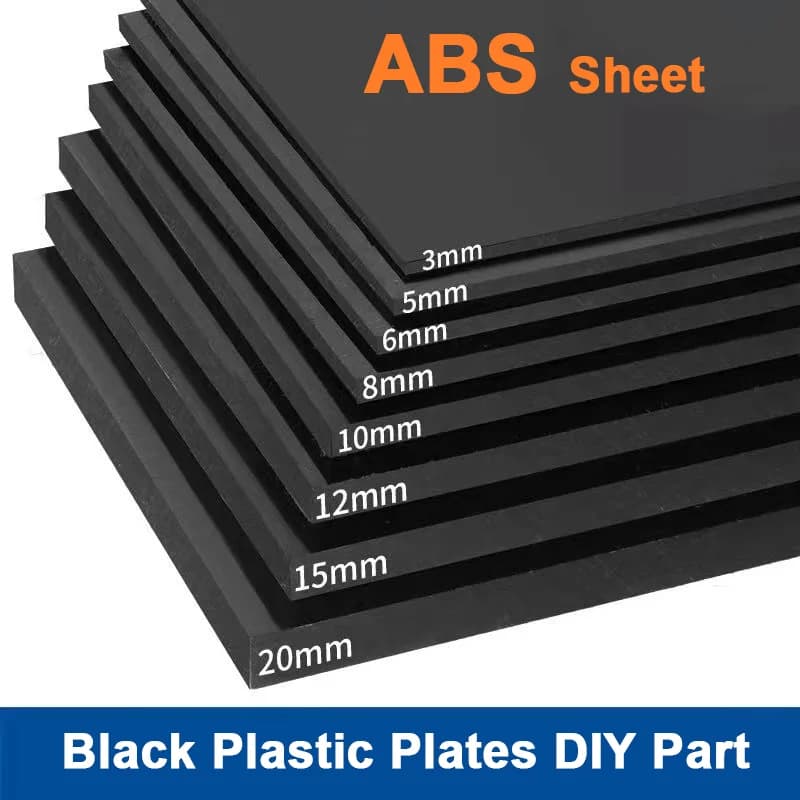1 pz foglio di plastica ABS spesso 1- 30mm stirene foglio piatto di plastica bordo nero sottovuoto che forma parti del corpo RC fai da te per strumenti industriali