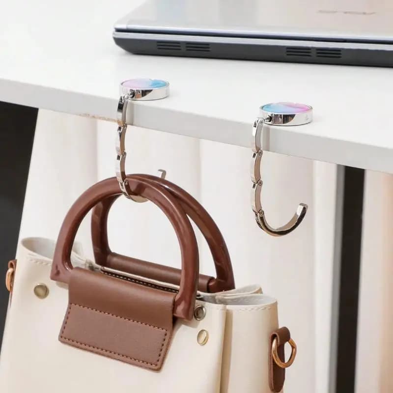 New Fashion Foldable Handbag Hook Portable Purse Hook For Women Durable Creative Desk Hanging Rack Girls Gift