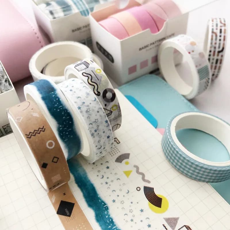 5rolls Washi Tape Set Decorative Tape Japanese Stationery Flower Basic Washitape 3m Sakura Adhesive Scrapbooking Masking Tape