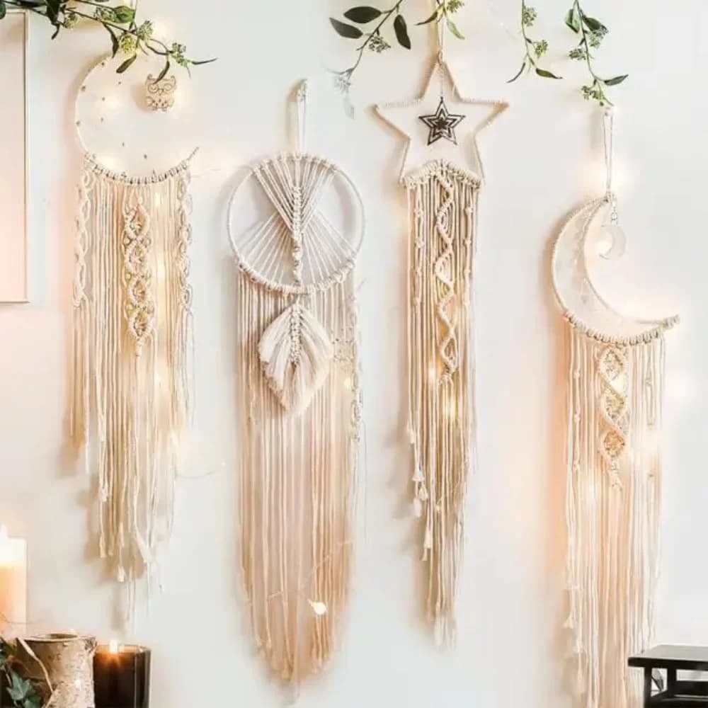 Dream Catcher Macrame Boho Home Decor Moon Ramadan Decoration Macrame Wall Hanging Baby Nordic Room Decoration Kids Nursery