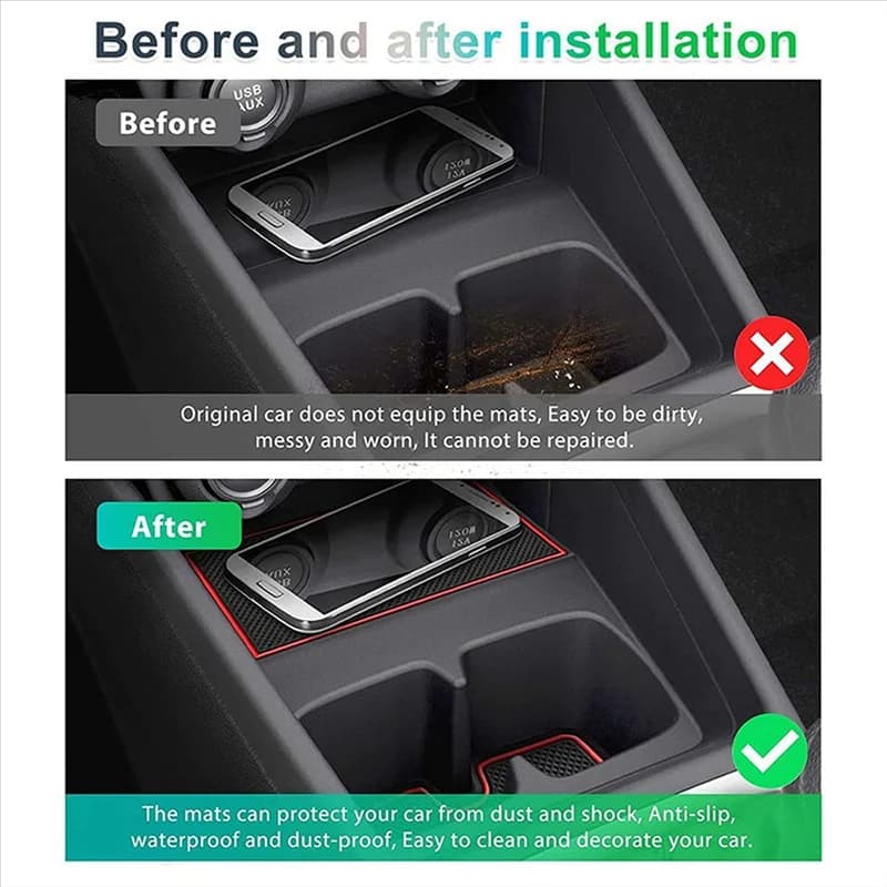 Gate Scanning Pad Car Door Slot Car Mats Console Glass Holders Auto Anti-slip For Suzuki Swift 2017-2021 Accessories