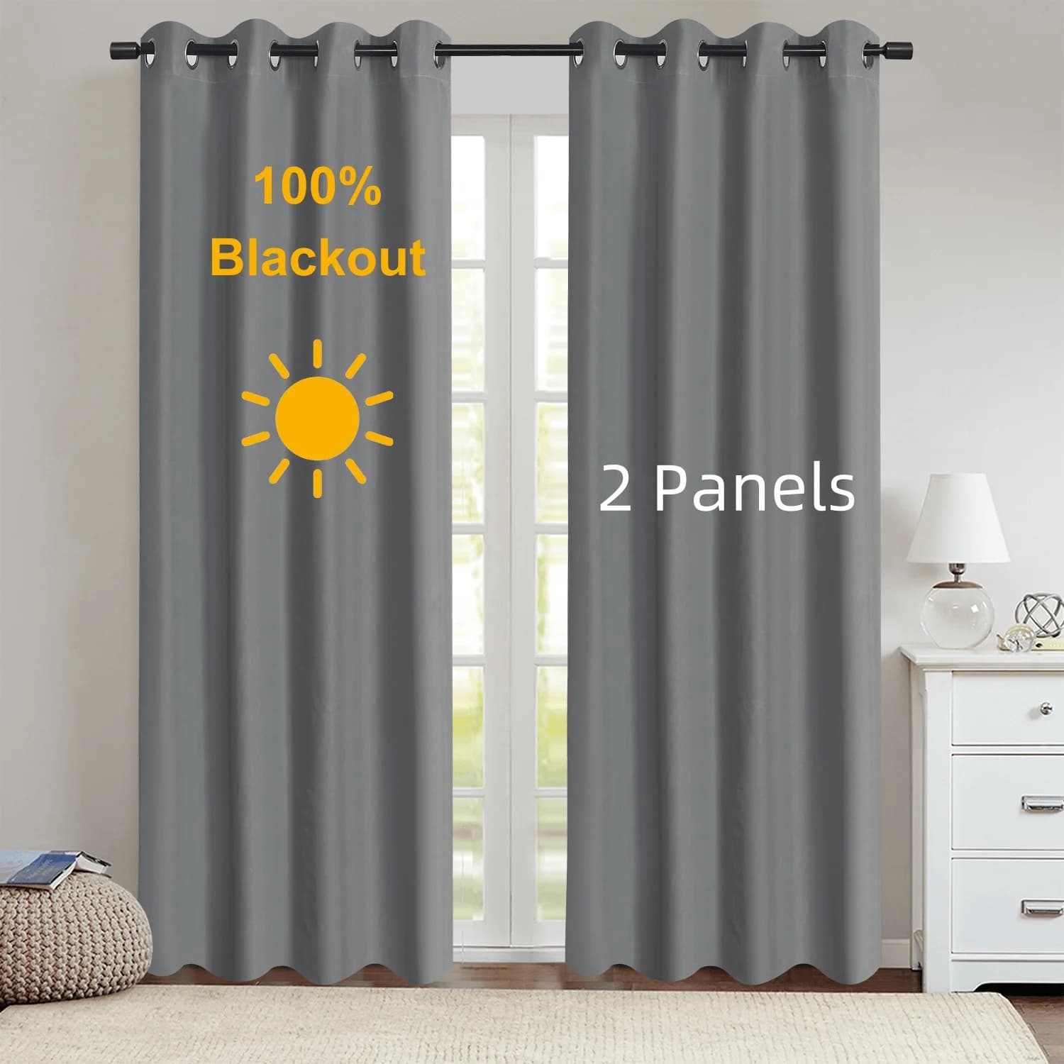 Tenda oscurante moderna al 100% da 2 pezzi con fodera rivestita, curains per camera da letto, soggiorno, sala da pranzo, bagno, decorazioni per la casa