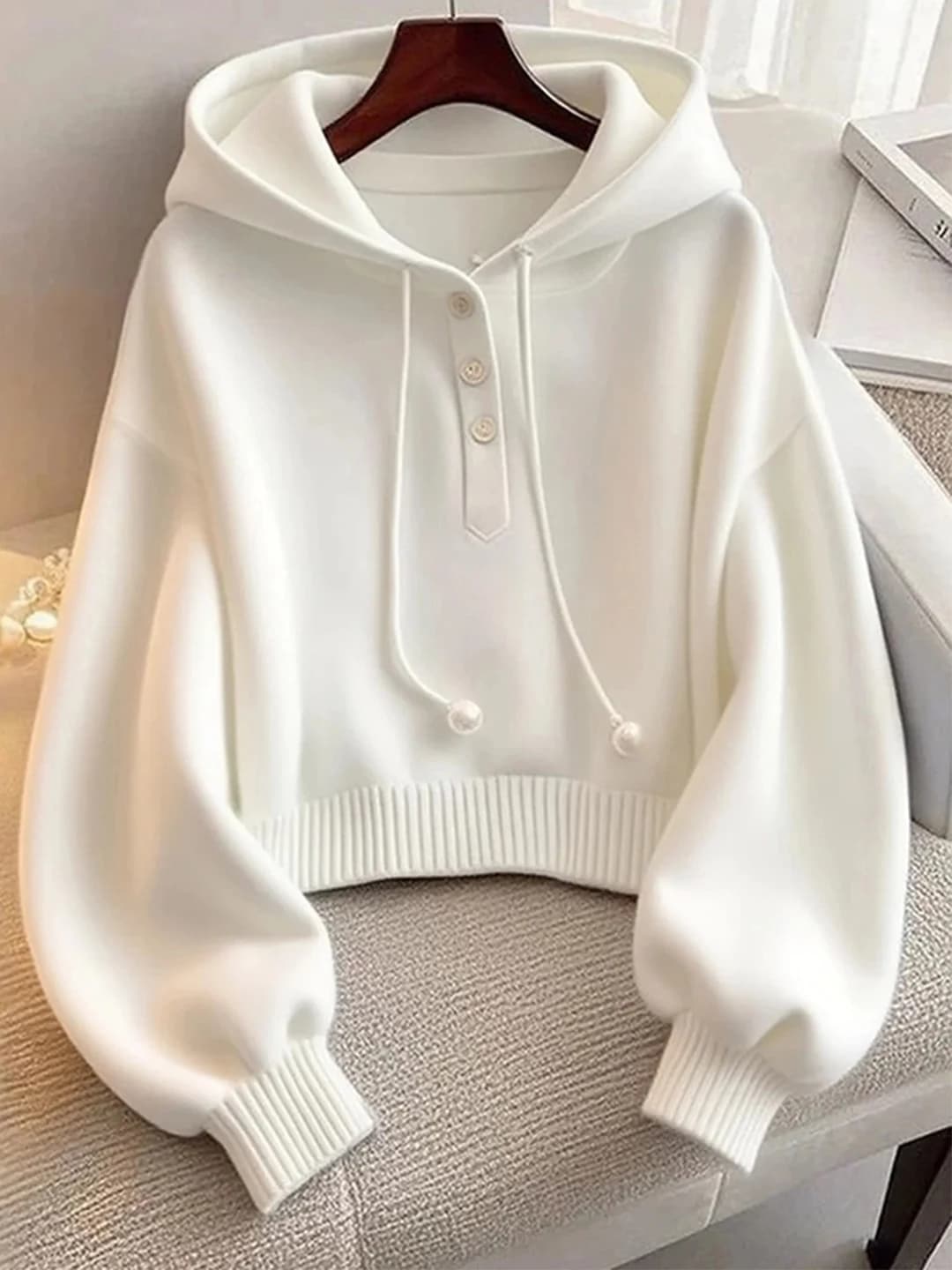 Women's Knitted Hoodie Jacket Autumn New Style Small Size Base Shirt Beautiful Top Loose Fit Long Sleeve Color Commute