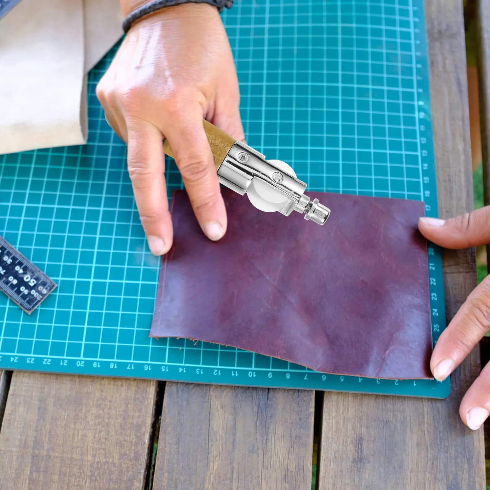 Set di Strumenti Fai-da-Te Portatile per Cucito a Mano, Kit di Riparazione per Progetti di Borse in Pelle e Braccialetti