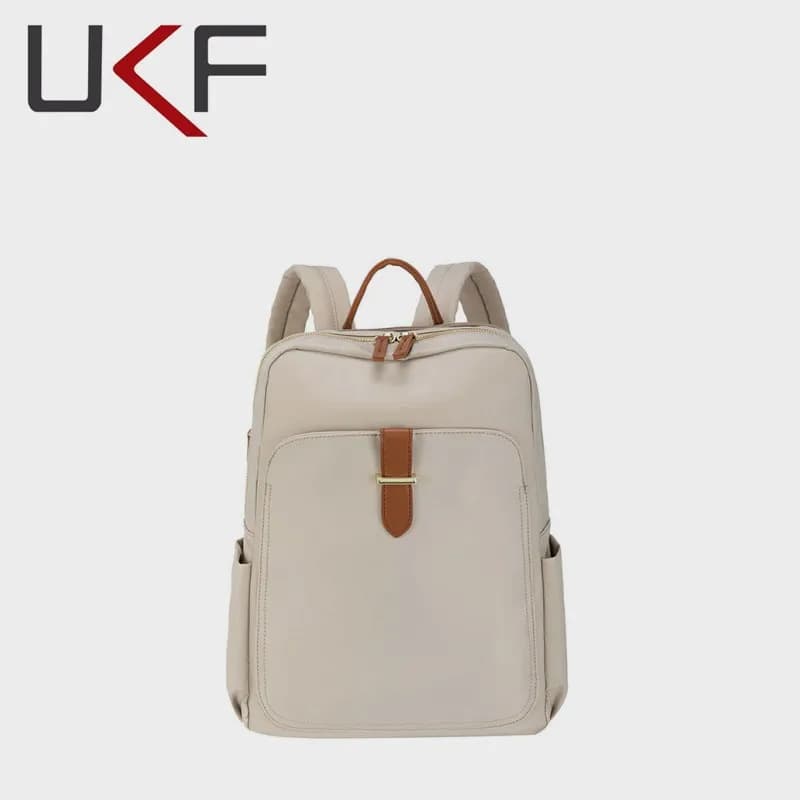 UKF Mochila Versatile Women's Canvas Backpack University Student Leisure Korean Literature Travel Computer Backpack High School Male