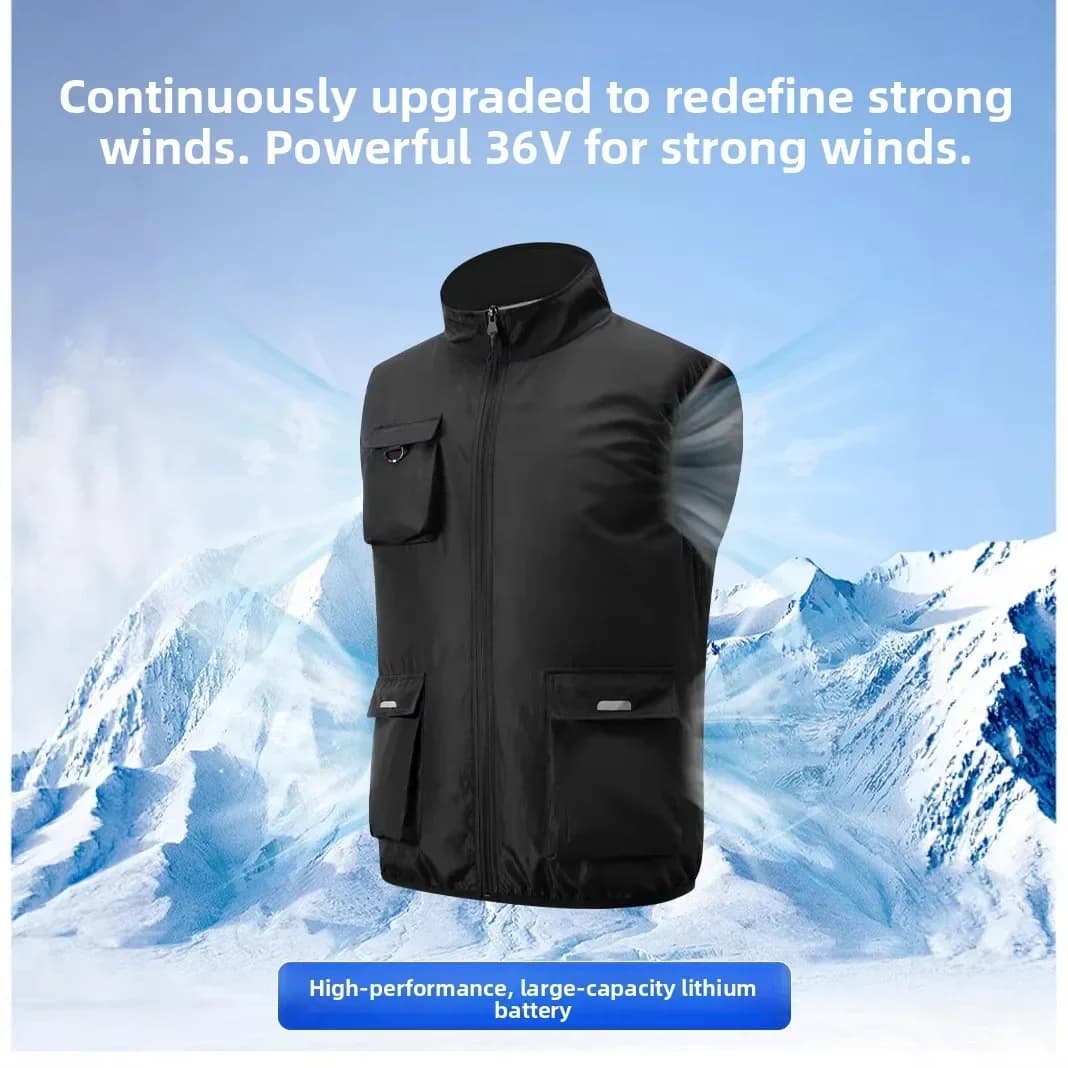 Gilet con Ventilatore per Uomo, Giacca Estiva USB con Aria Condizionata, Abbigliamento da Lavoro con Raffreddamento Istantaneo per Esterni
