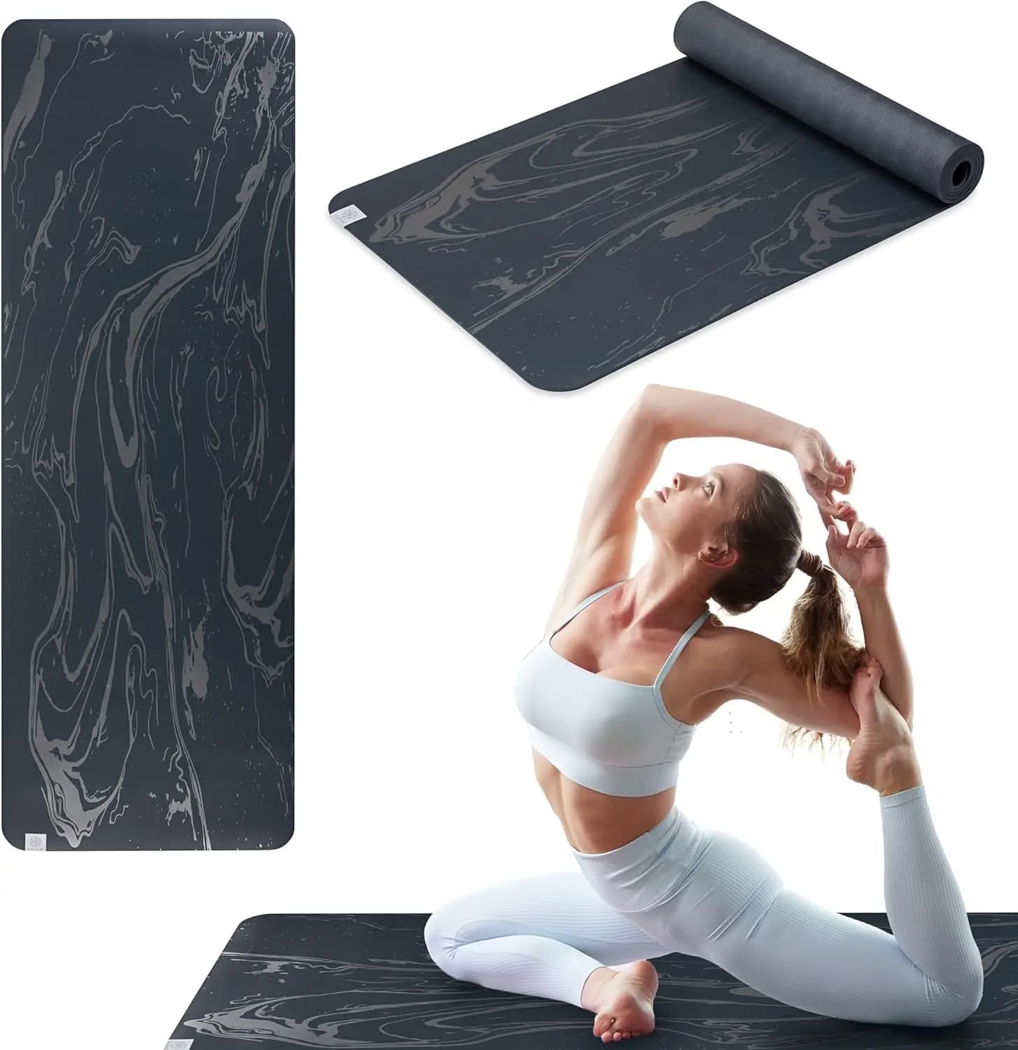 Tappetino antiscivolo per esercizi e fitness, spessore 5 mm, per yoga standard o hot, pilates e allenamenti a terra - Cushi
