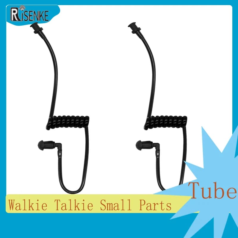 RISENKE-Radio interfono, parti piccole walkie-talkie, inserto sinistro e destro, bobina annuale radio Oreillette, tubo acustico tattico nero