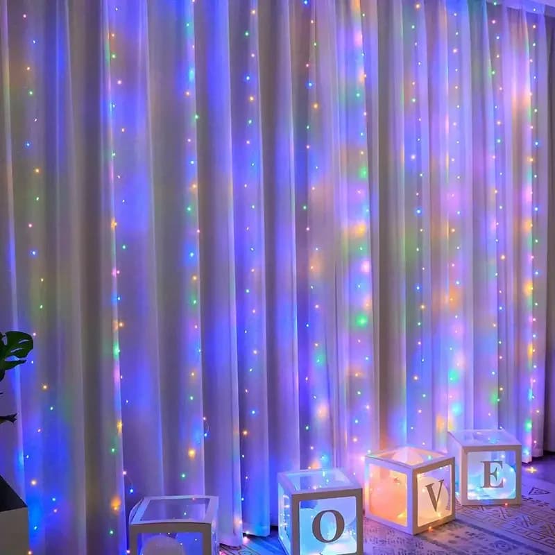 Lucine a 200 LED telecomandate: USB, 3X2M, 8 modalità per occasioni speciali (colore)
