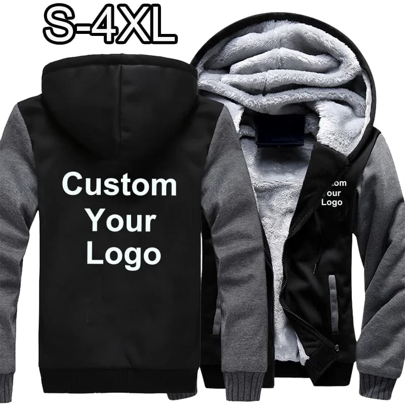 Felpe con cappuccio moda uomo Personalizza il tuo logo Giacche Felpe con cerniera invernale da uomo Cappotti giacca calda addensata casual da esterno