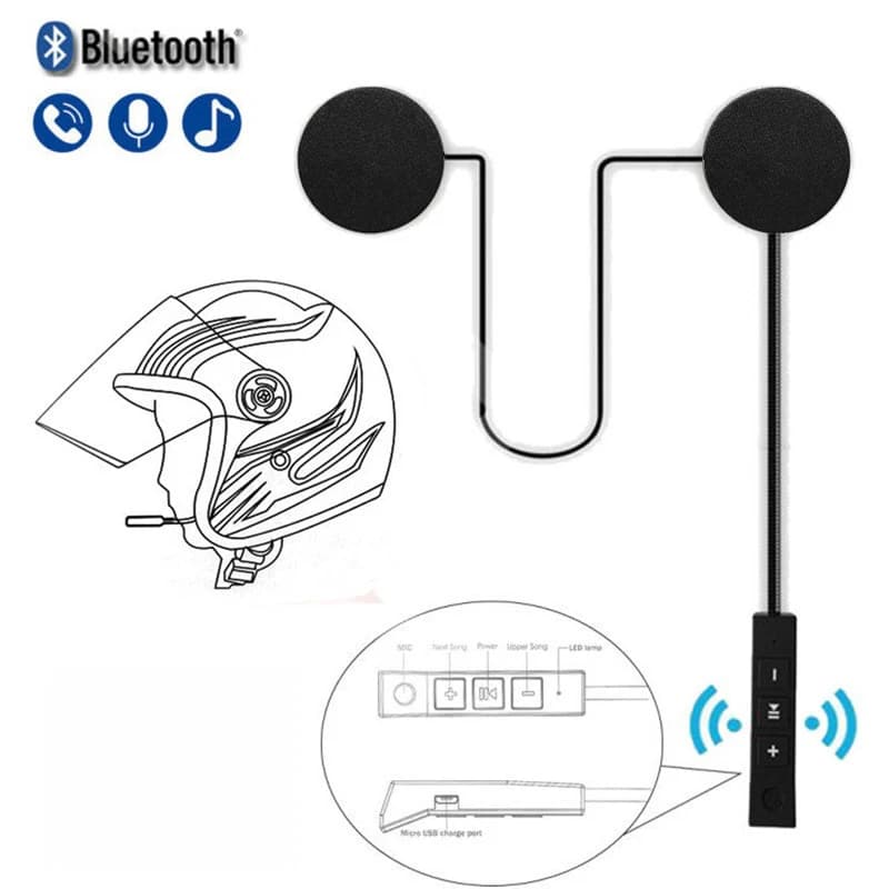 Cuffie per casco da motociclista Cuffie da equitazione wireless Bluetooth 5.0 Cuffie per casco vivavoce per bici da motore anti-interferenza