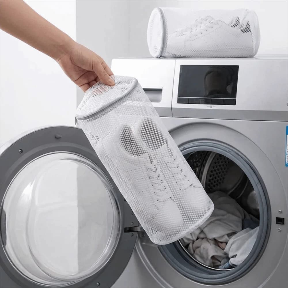 2PCS Honeycomb Mesh Shoe Washing Bags Polyester Anti-Deformation Laundry Shoes Protector with Zipper Shoe Cleaning Bag for Home
