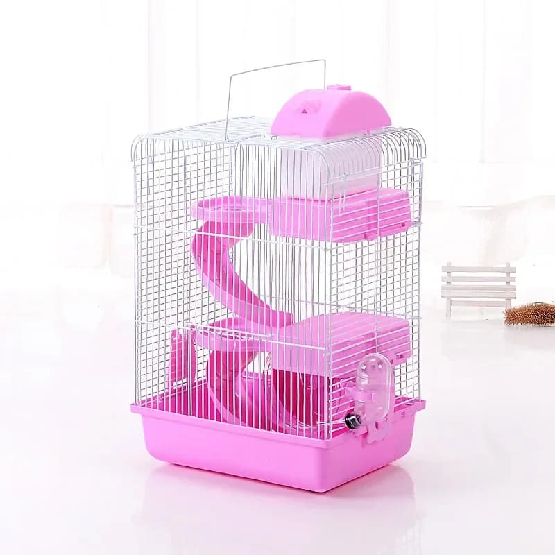 -Ciotola per alimenti, case personalizzate per animali domestici, gabbia per piccoli animali in plastica, gabbia per criceti di lusso a 3 strati con bollitore all'interno