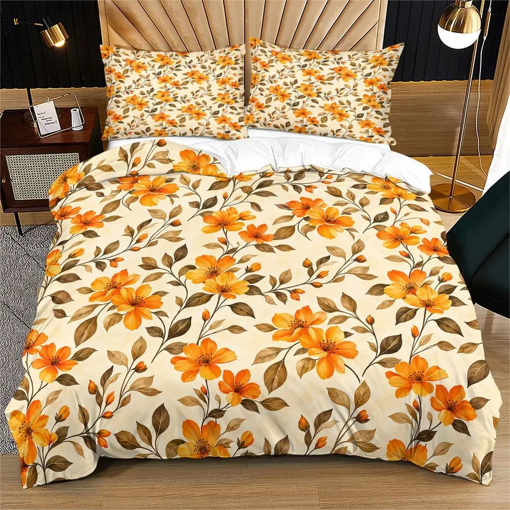 Floral Duvet Cover Set Botanical Garden Bedding Set Soft Microfiber Digital Print Quilt Cover Home Bedroom Decor